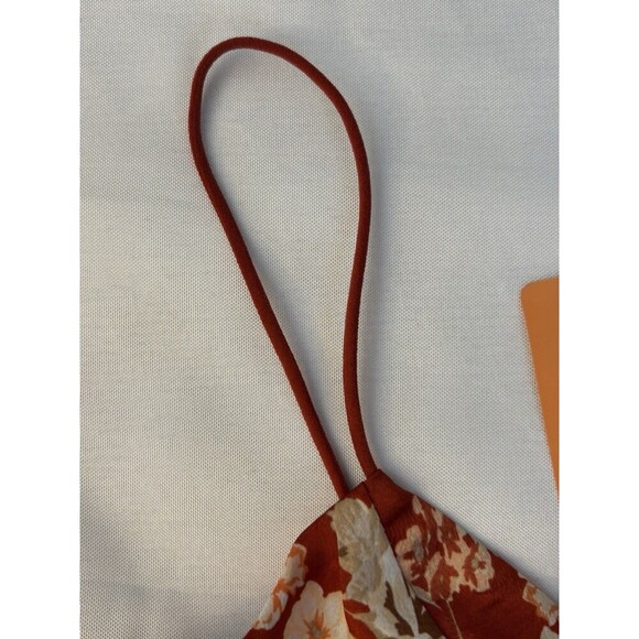 THAT'S SO FETCH Rhea Slip Dress Women 2 Orange Floral Bodycon Spaghetti Straps - Picture 7 of 13